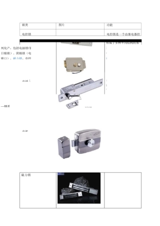 门禁锁分类及选用