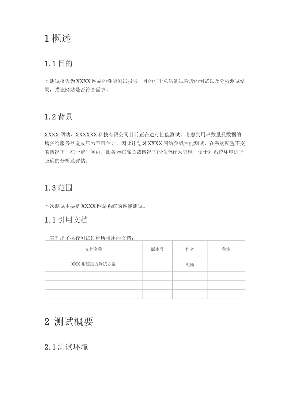 性能测试报告模板(重要)_第1页