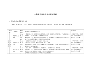 一年七班 班级成长共同体计划