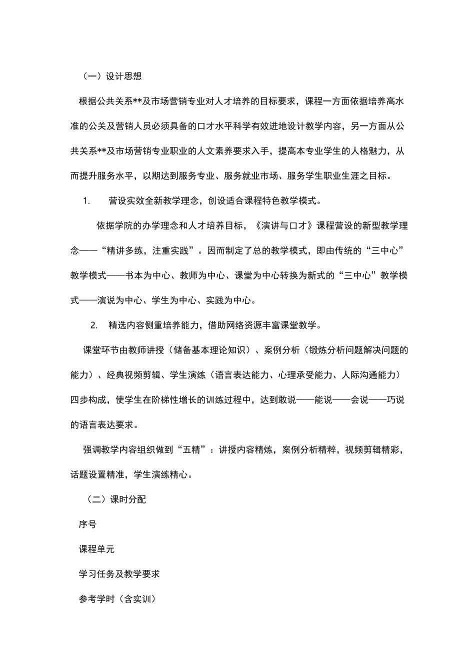 《演讲与口才训练》课程标准教学大纲_第3页