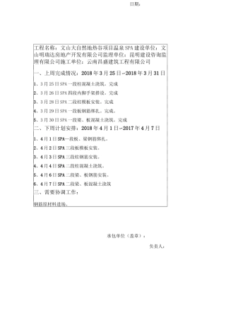 建筑项目工程周进度计划