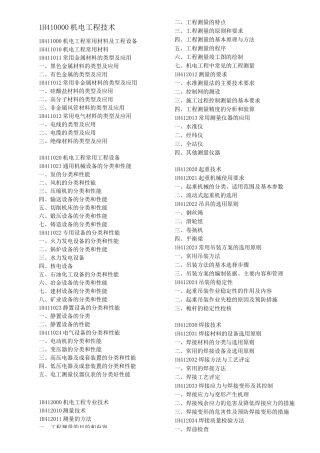 一建机电实务目录