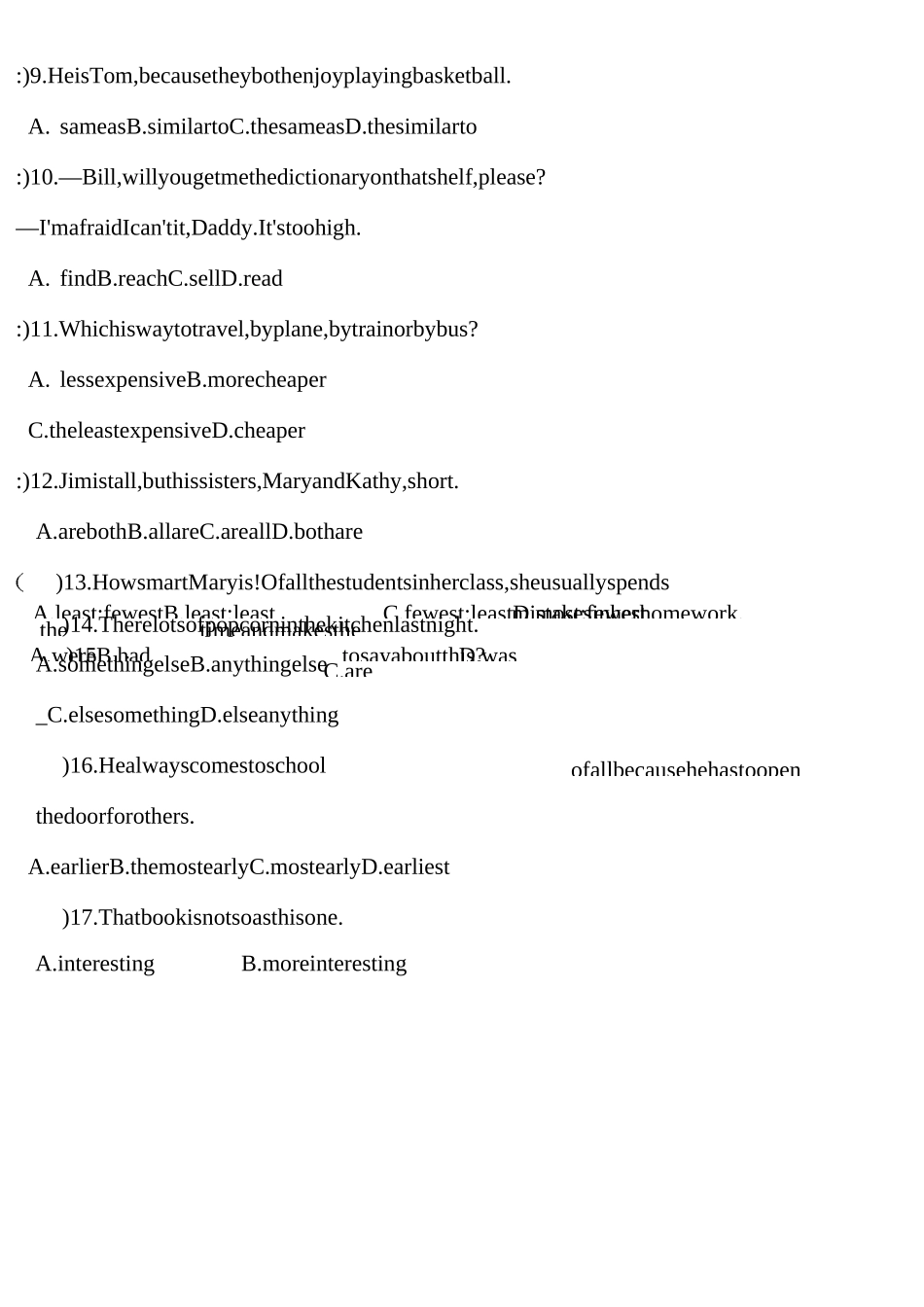 人教版新目标八年级上册英语units3-4单元测试卷(含答案)_第2页