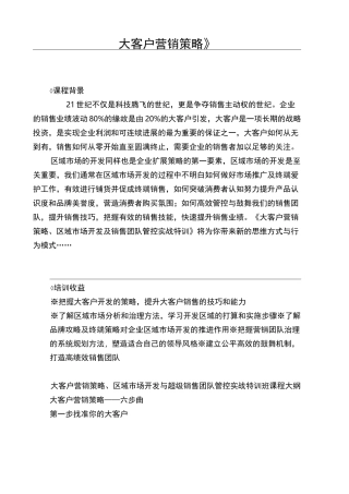 《大客户营销策略》