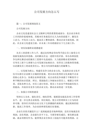 公司发展方向怎么写
