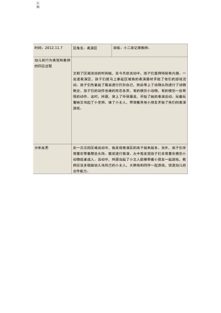 区域观察记录表