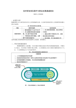 技术研发岗位晋升与发展通道规划