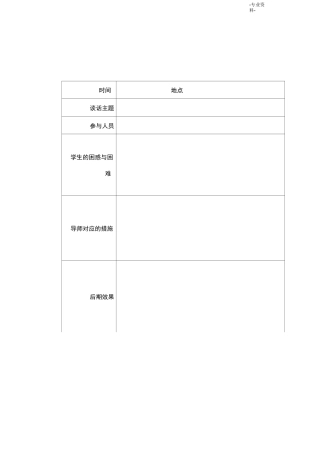 导师谈话记录样表