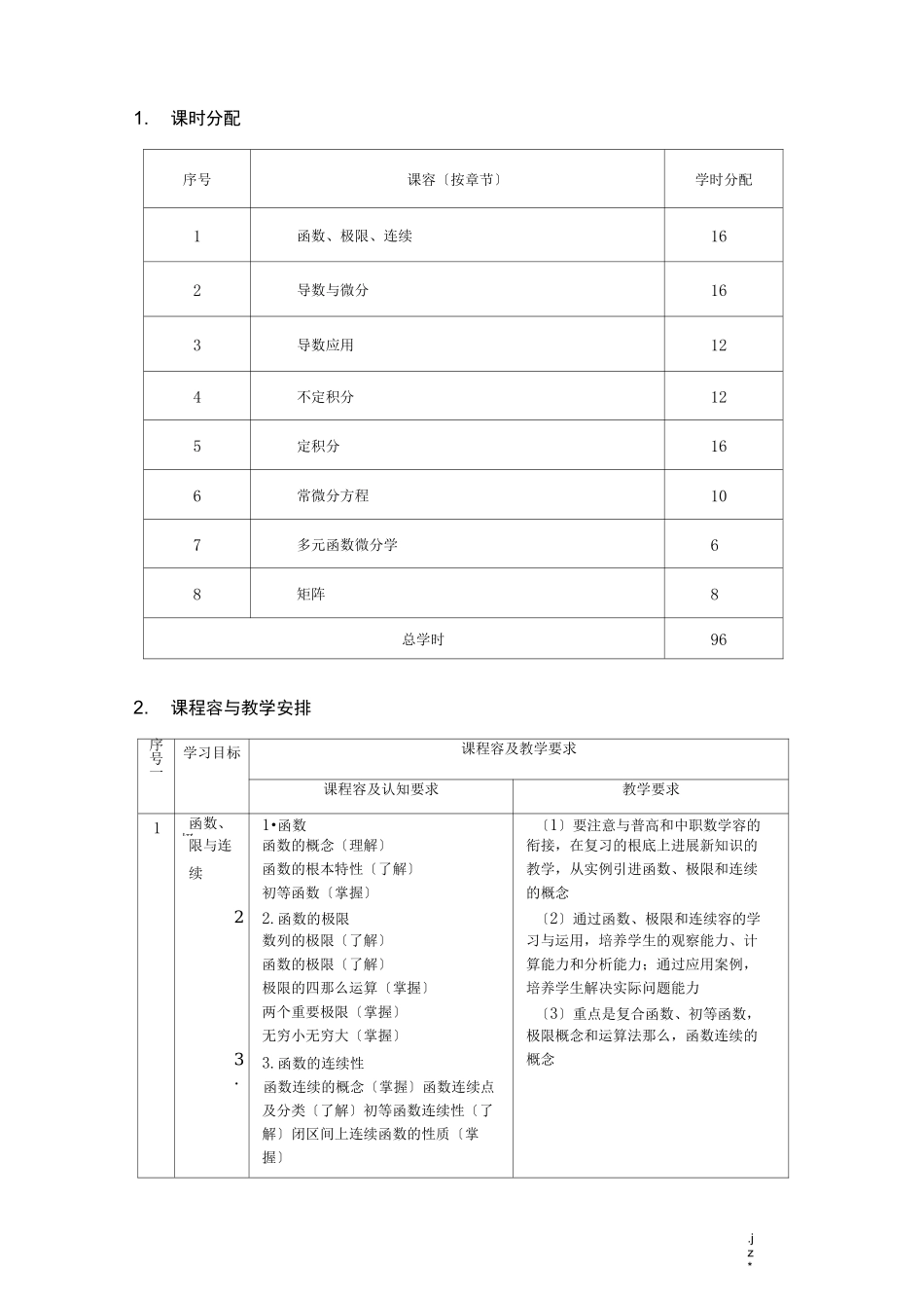 高职院高等数学课程标准_第3页