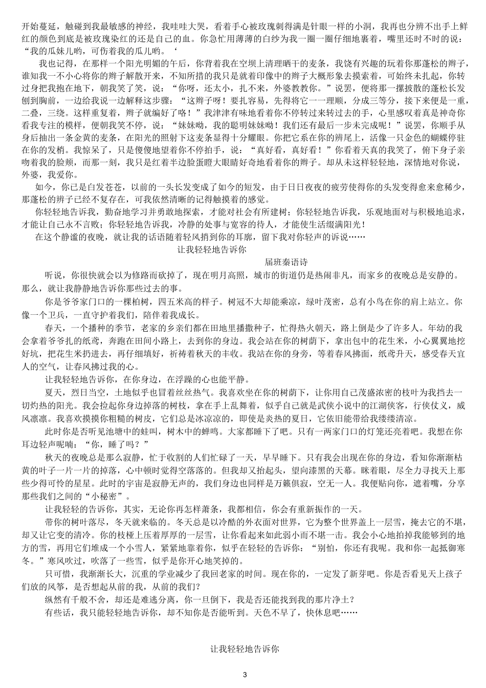 优秀作文：让我轻轻告诉你_第3页