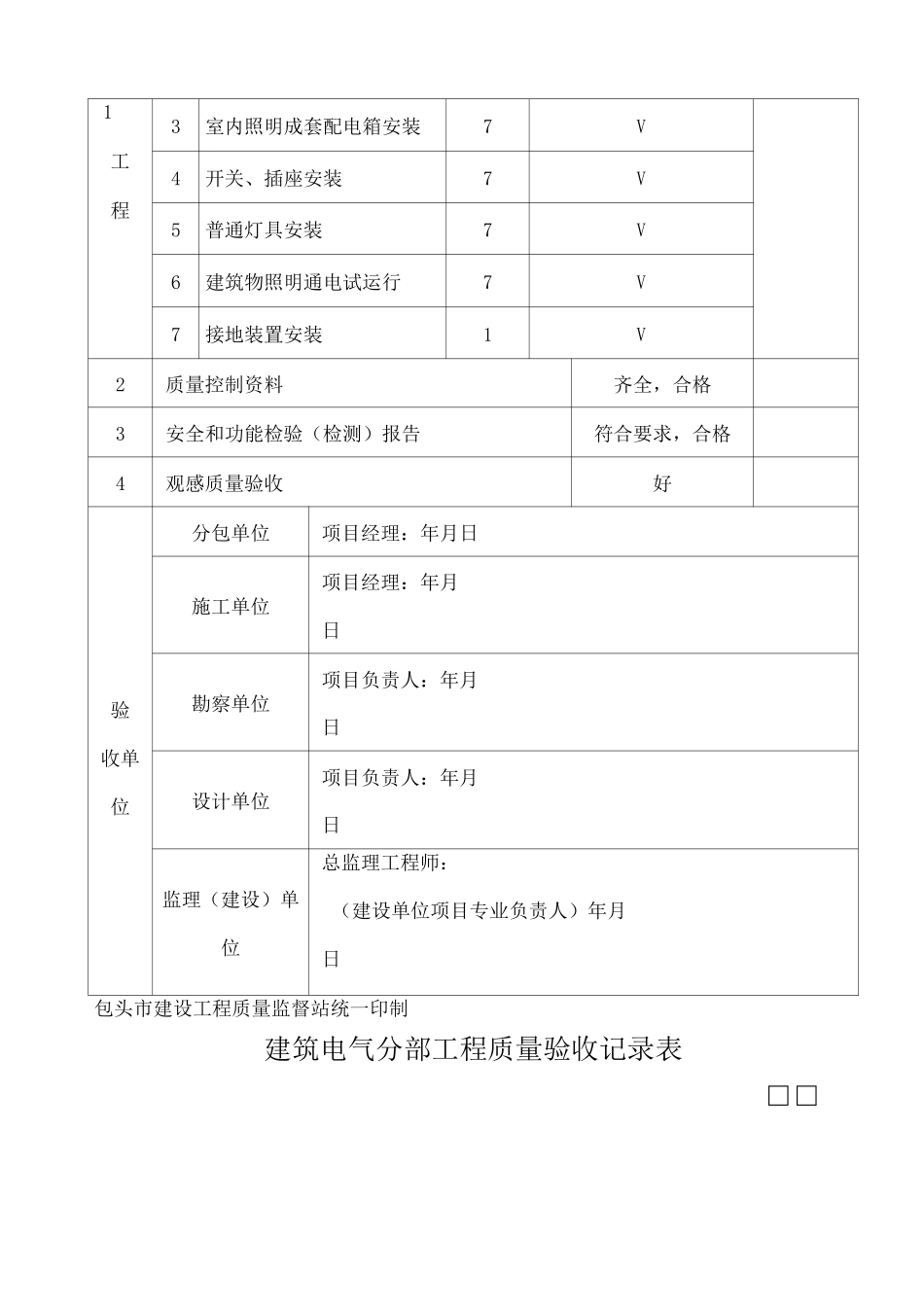 建筑电气分部工程质量验收记录表_第3页