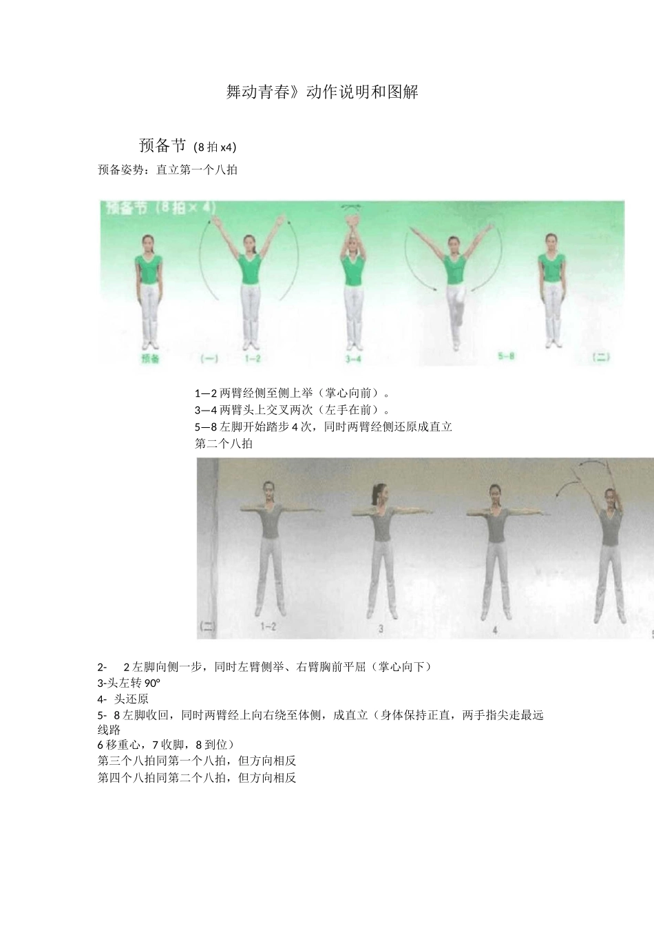 (完整版)舞动青春分解动作及图解。完整版_第1页