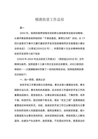 精准扶贫工作总结