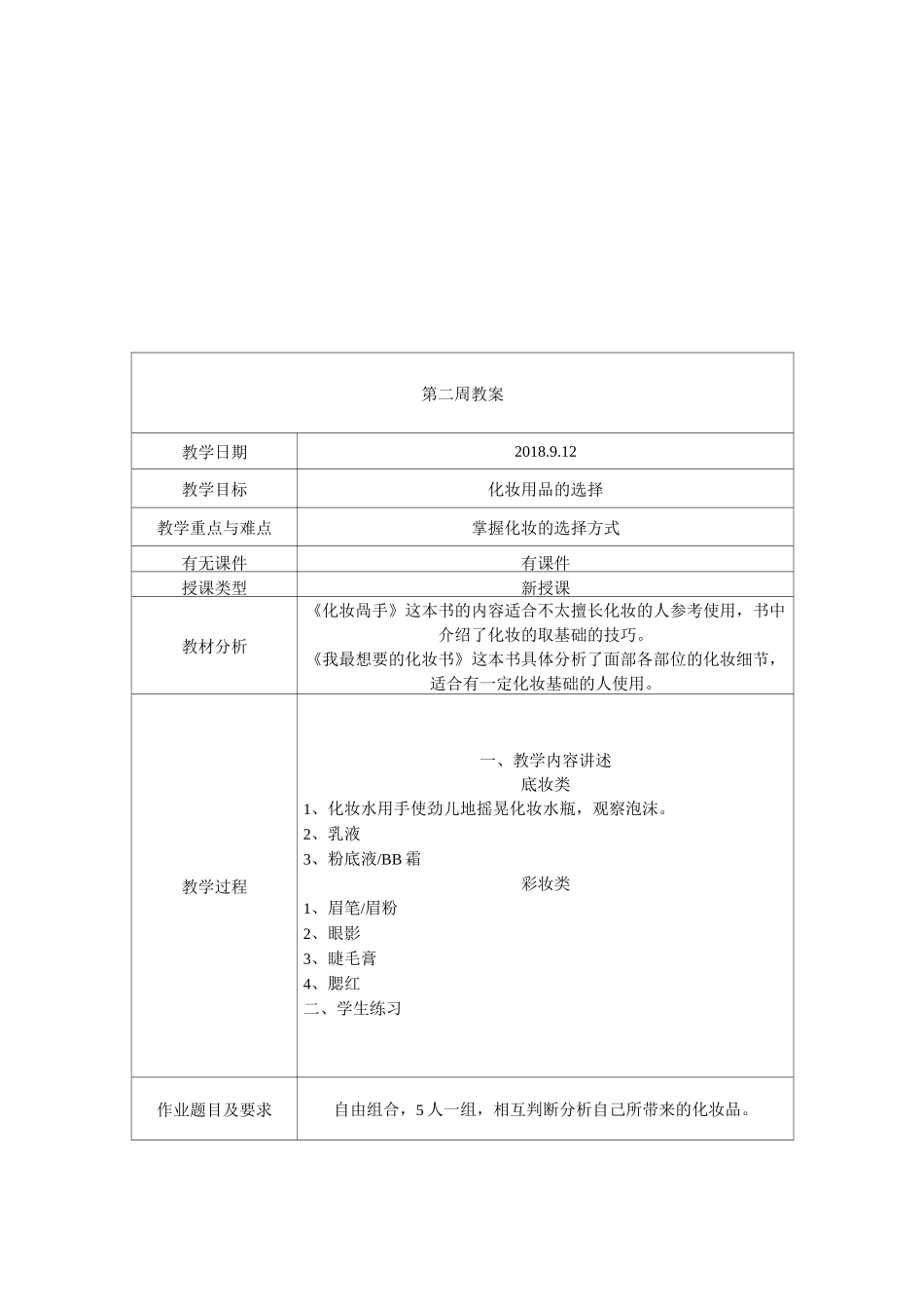 化妆造型设计-教案_第2页