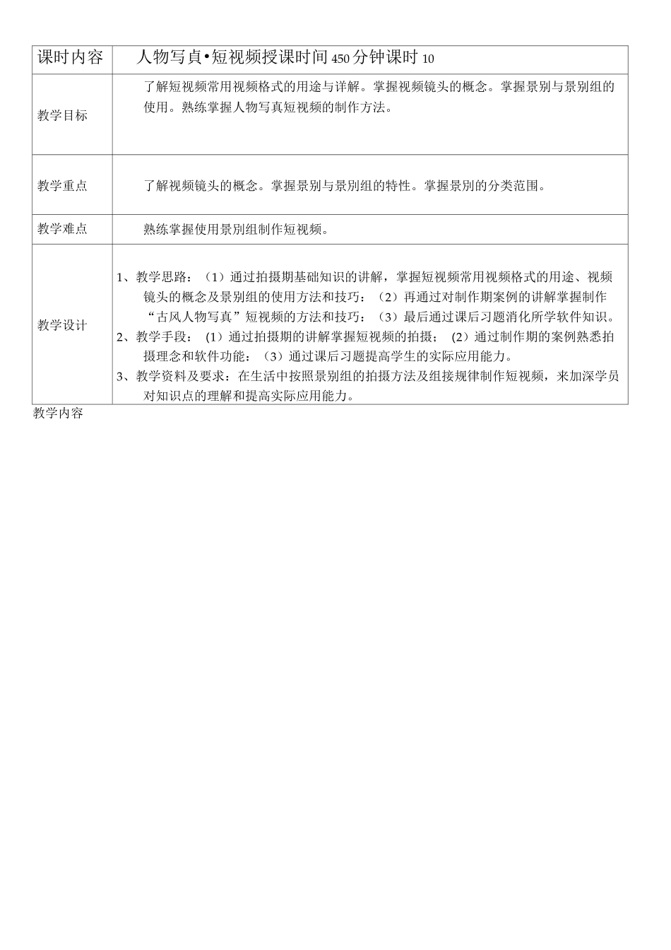 短视频制作实战策划拍摄制作运营教案_第2页