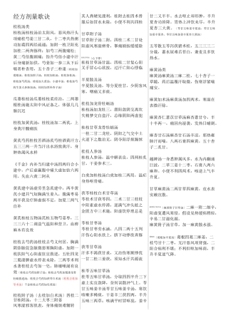 经方剂量歌诀