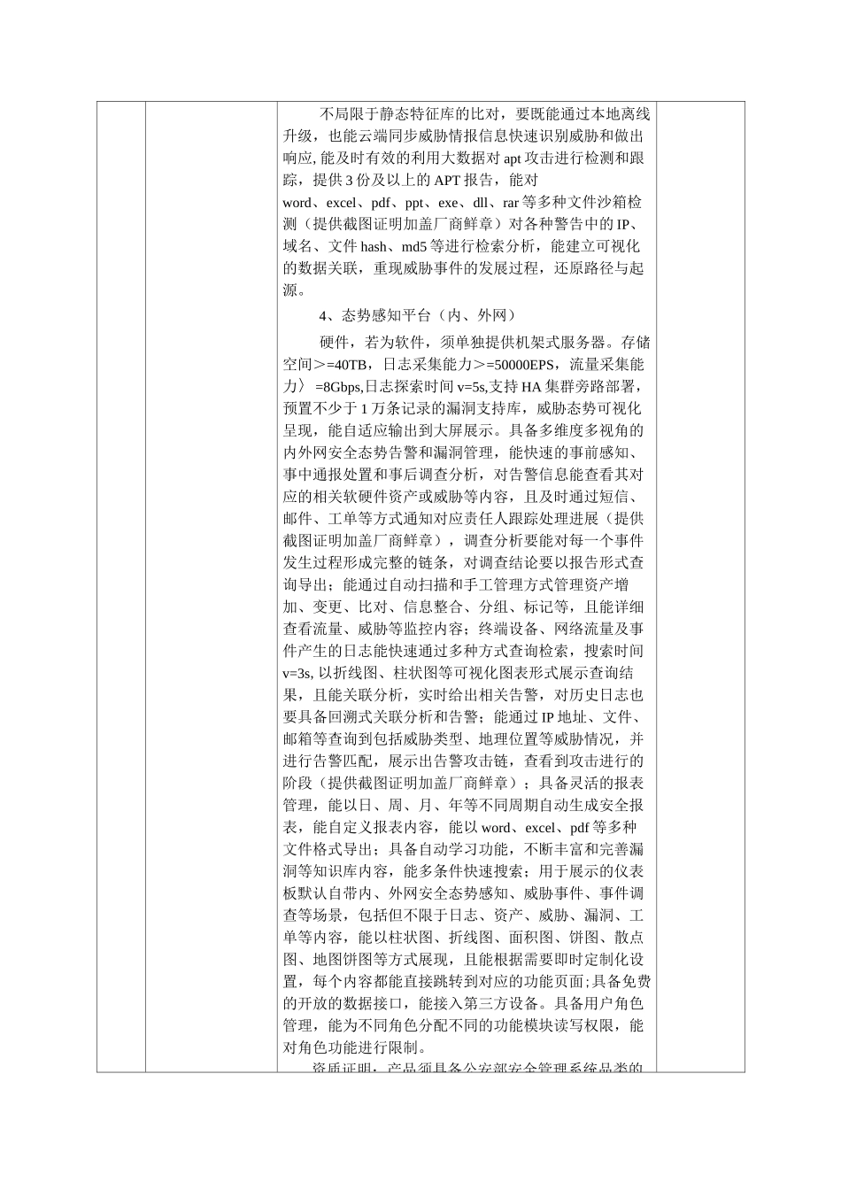 网络安全与态势感知采购要求_第2页