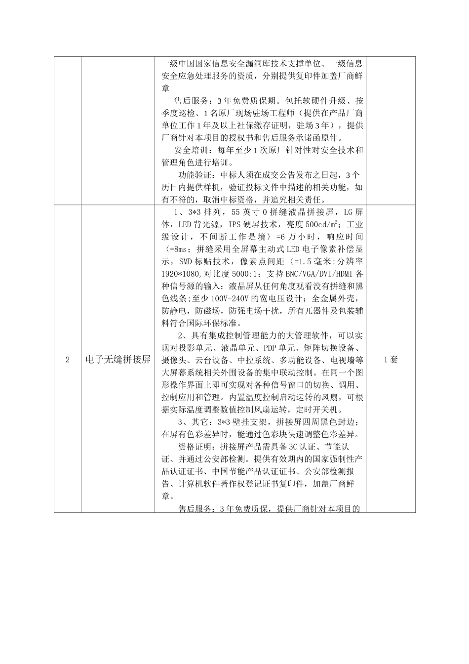 网络安全与态势感知采购要求_第3页