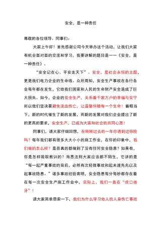安全,是一种责任(电力安全)