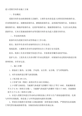 受限空间作业方案 