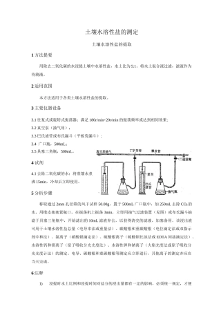 土壤水溶性盐的测定