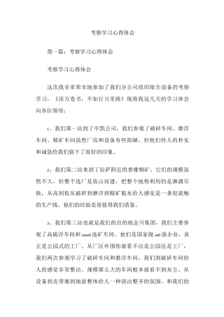 考察学习心得体会