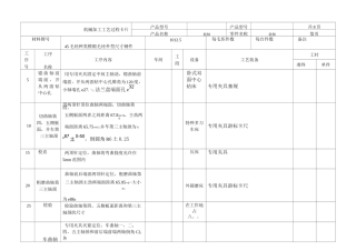 曲轴加工工艺卡片