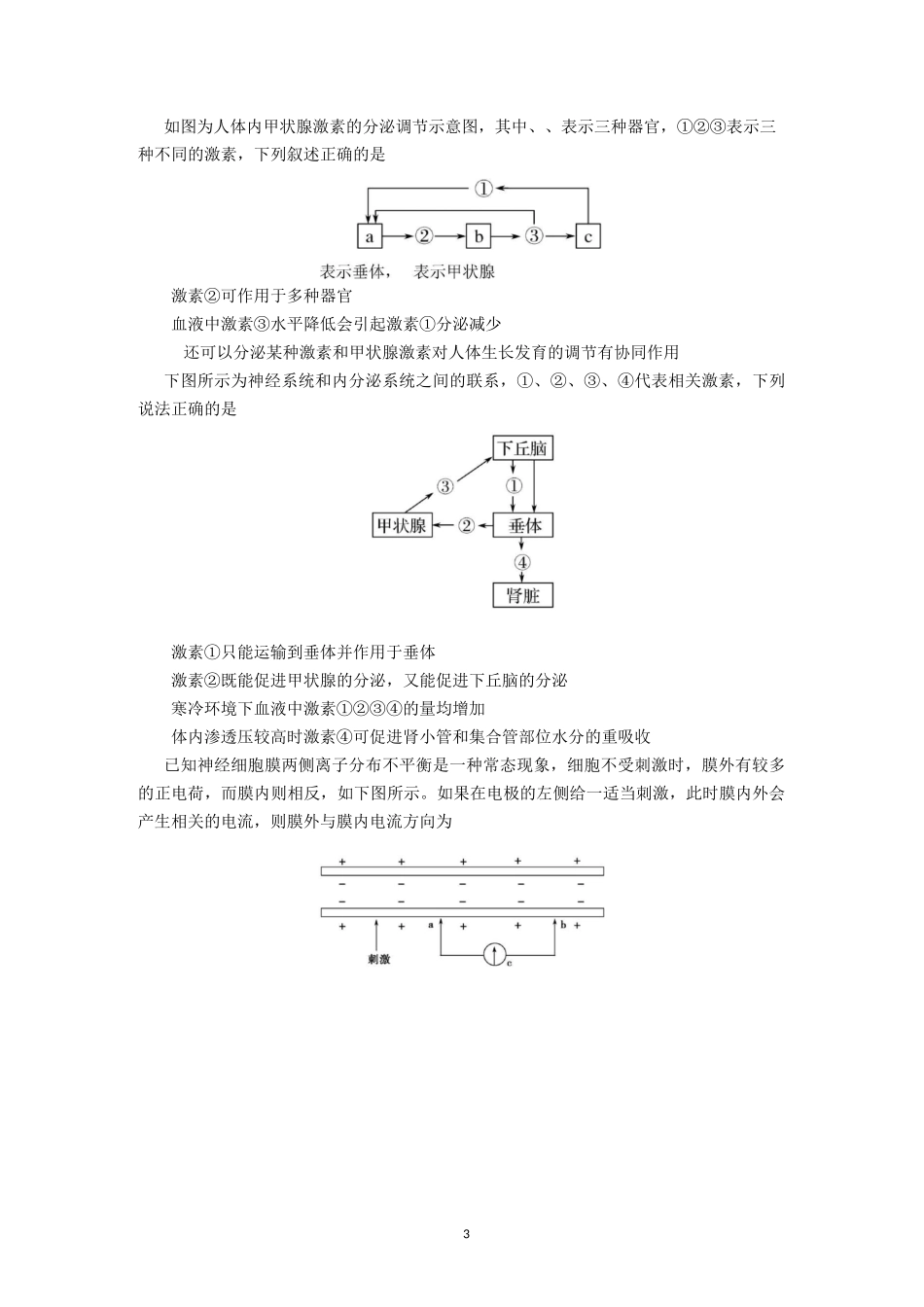 神经调节与体液调节专题复习资料_第3页
