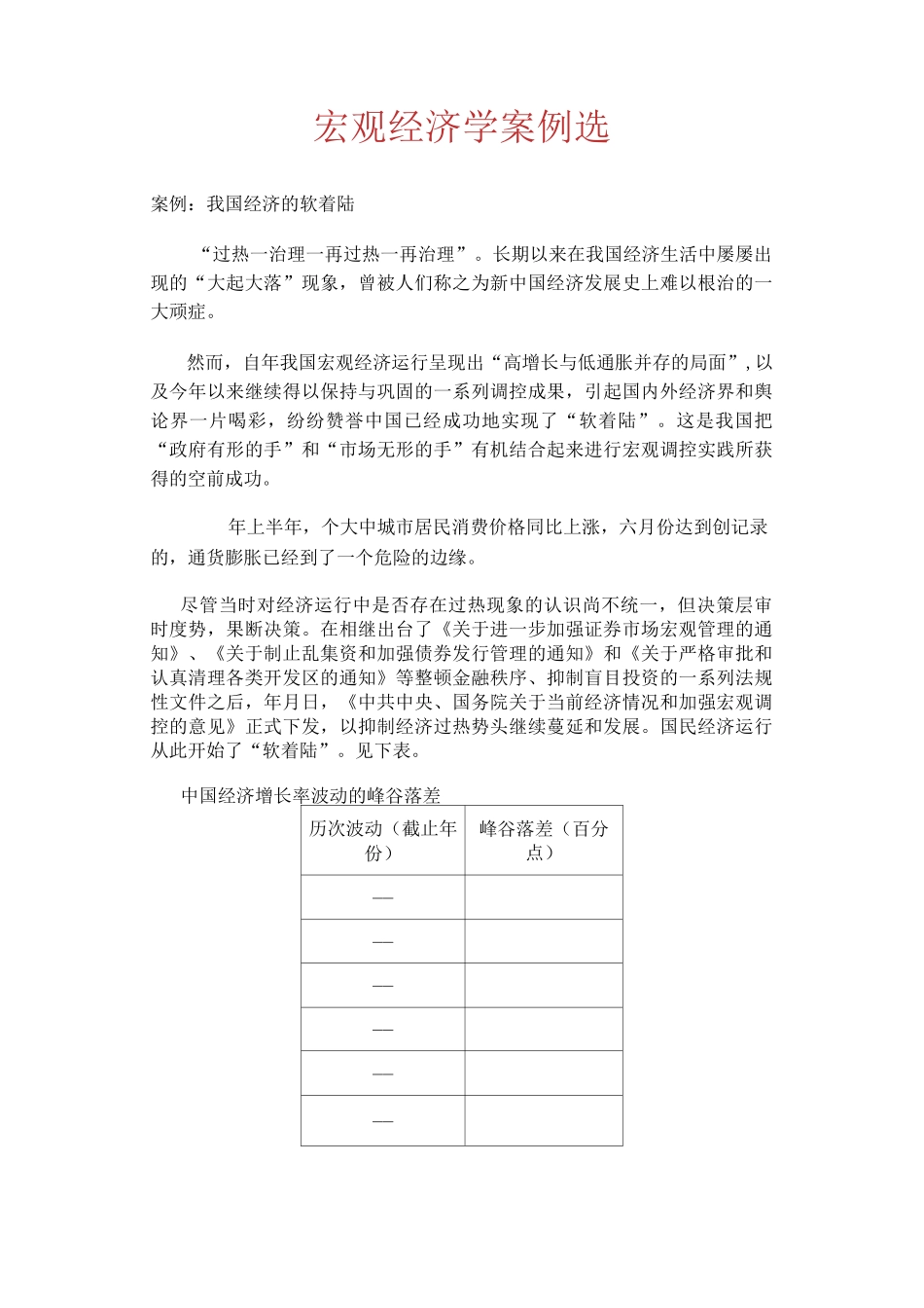 宏观经济学案例选_第1页