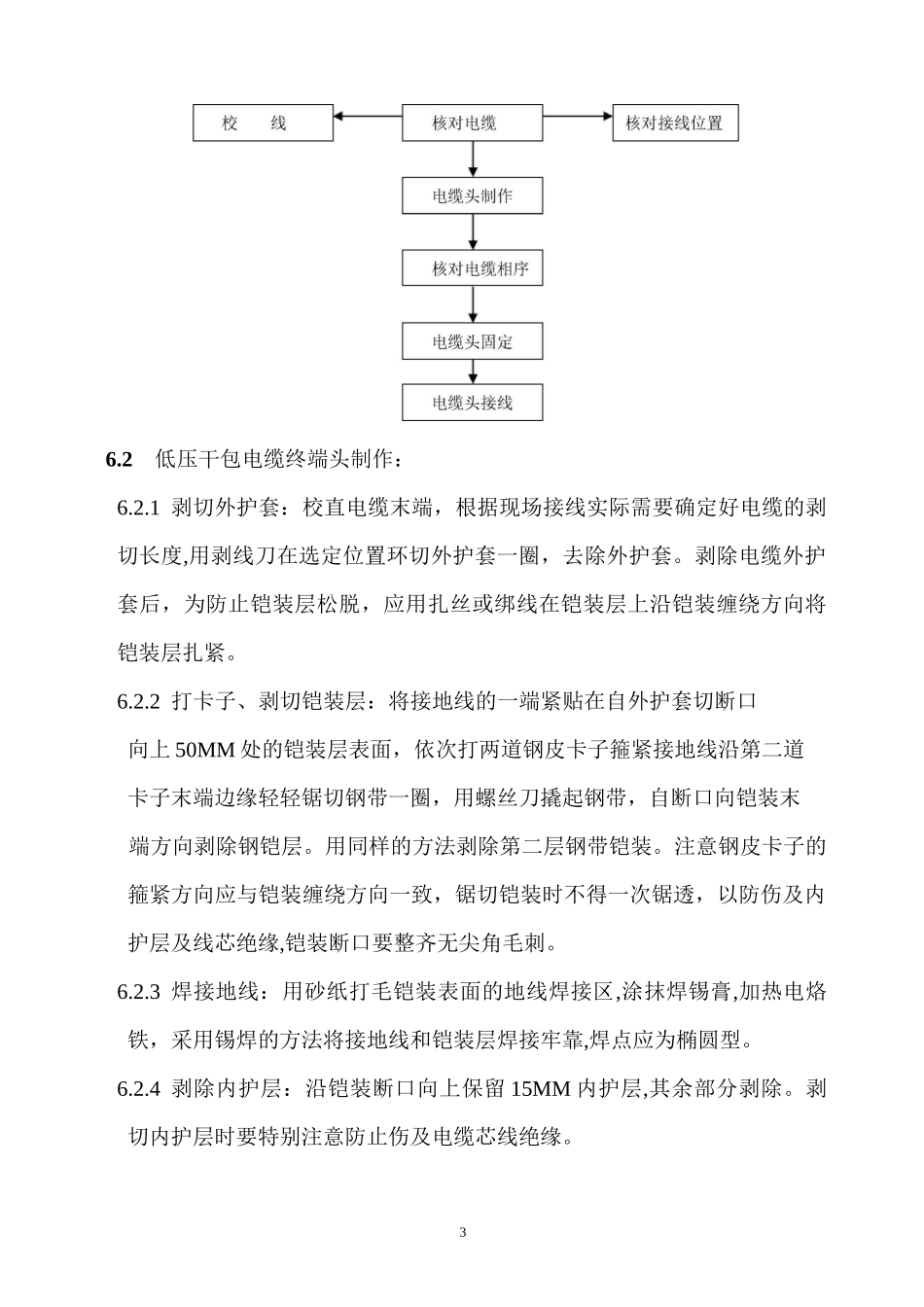 低压动力电缆头制作安装作业指导书_第3页
