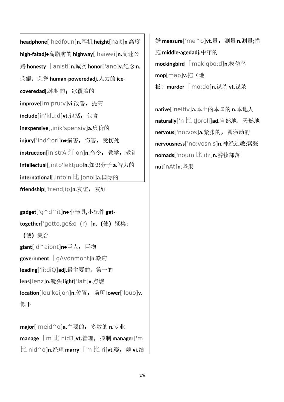 初中高频词汇(带音标)_第3页