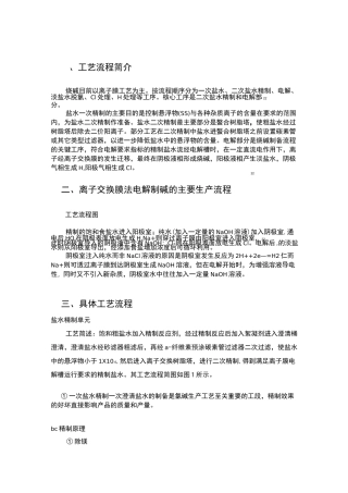 离子膜烧碱工艺