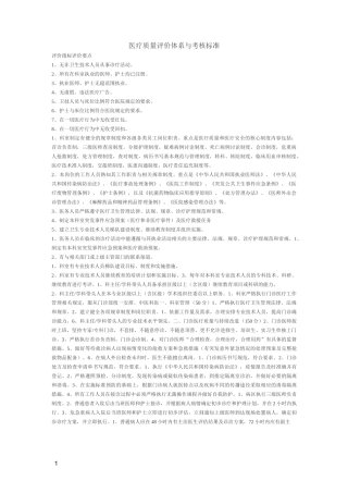 医疗质量评价体系与考核标准