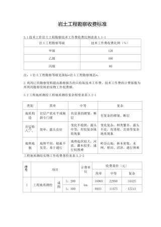 岩土工程勘察收费标准