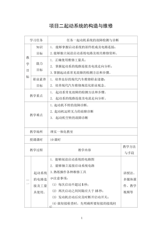 起动系统教案