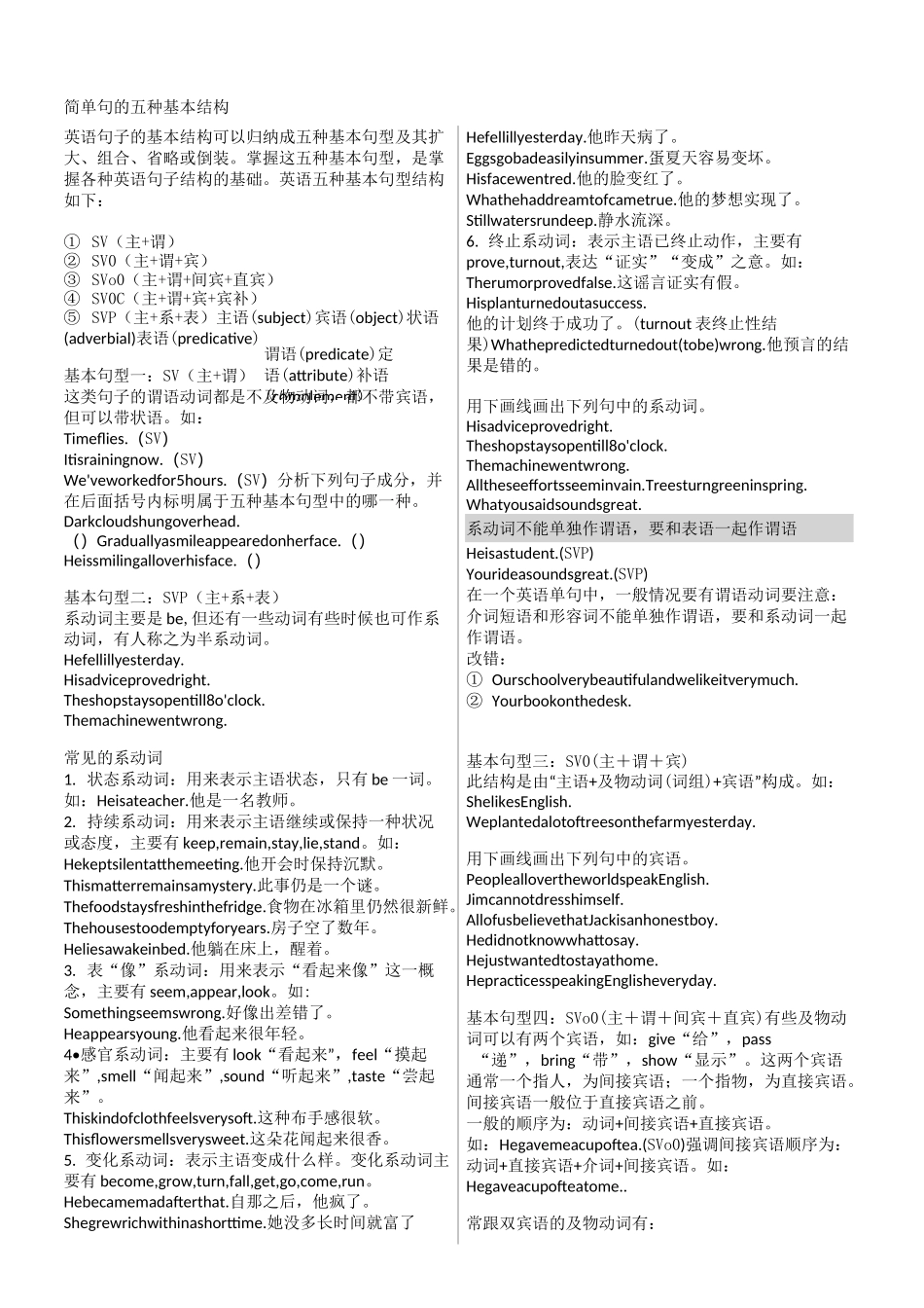 英语句子成分和基本句型_第3页