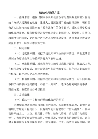精细化管理方案