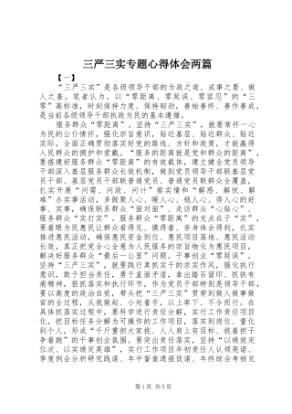 三严三实专题体会心得两篇