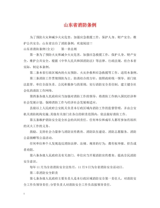 山东省消防条例 