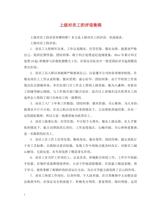 上级对员工的评语集锦