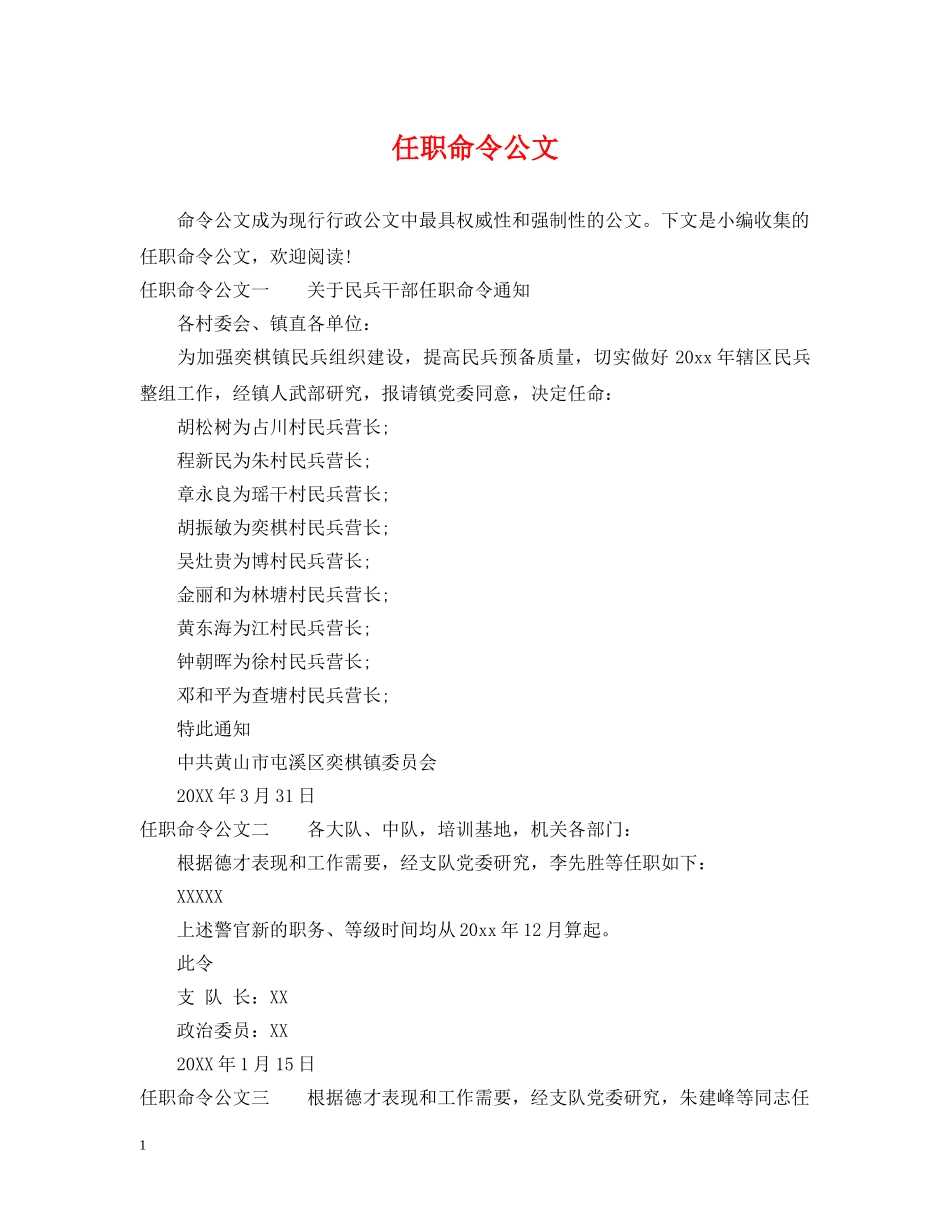 任职命令公文_第1页