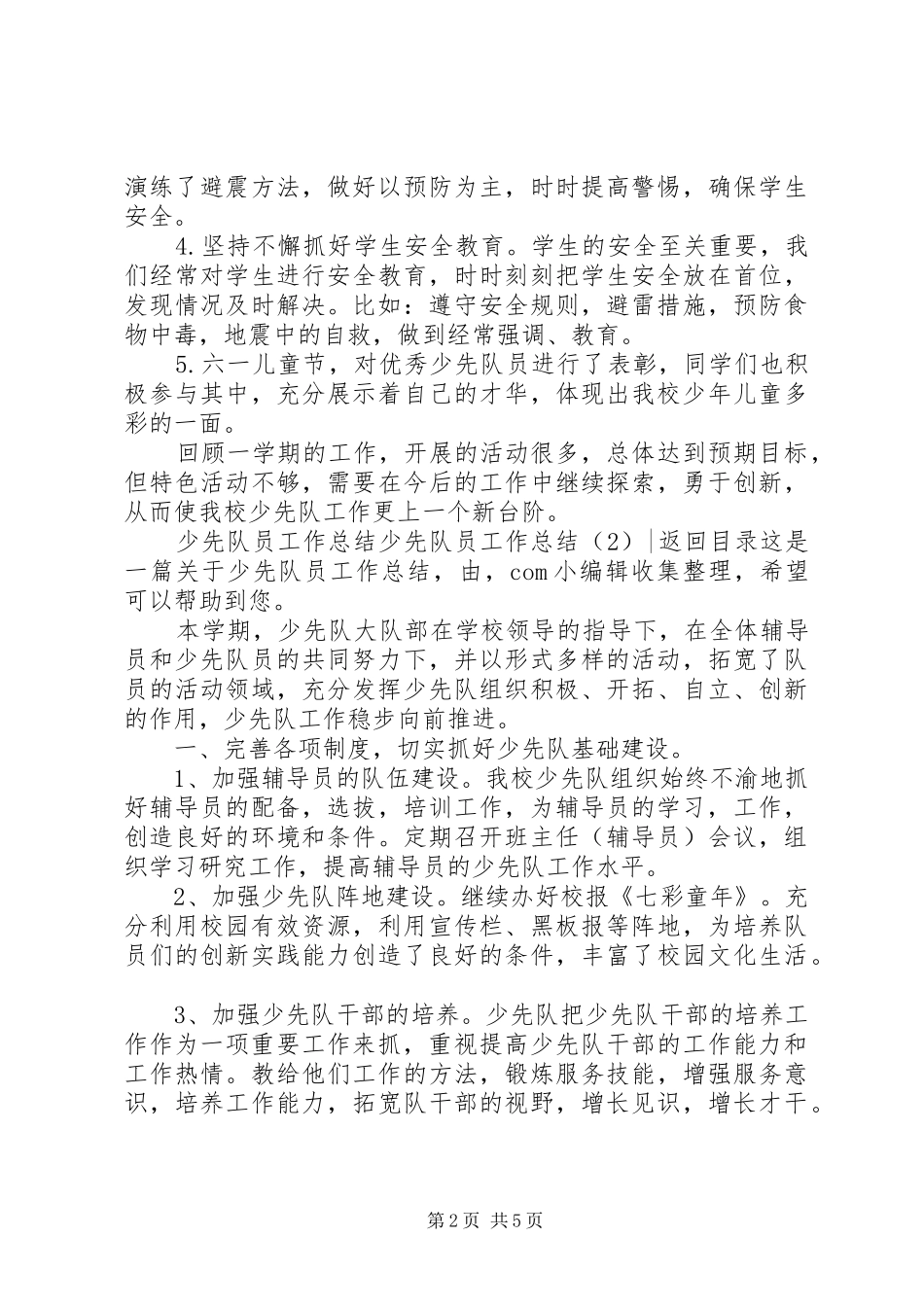 少先队员工作总结2篇_第2页