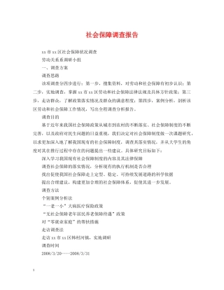 社会保障调查报告 