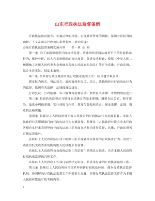 山东行政执法监督条例 