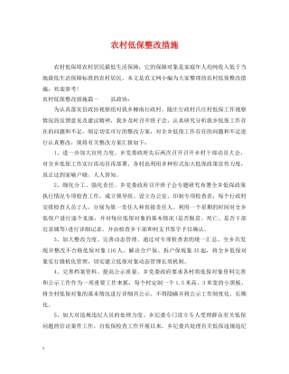 农村低保整改措施