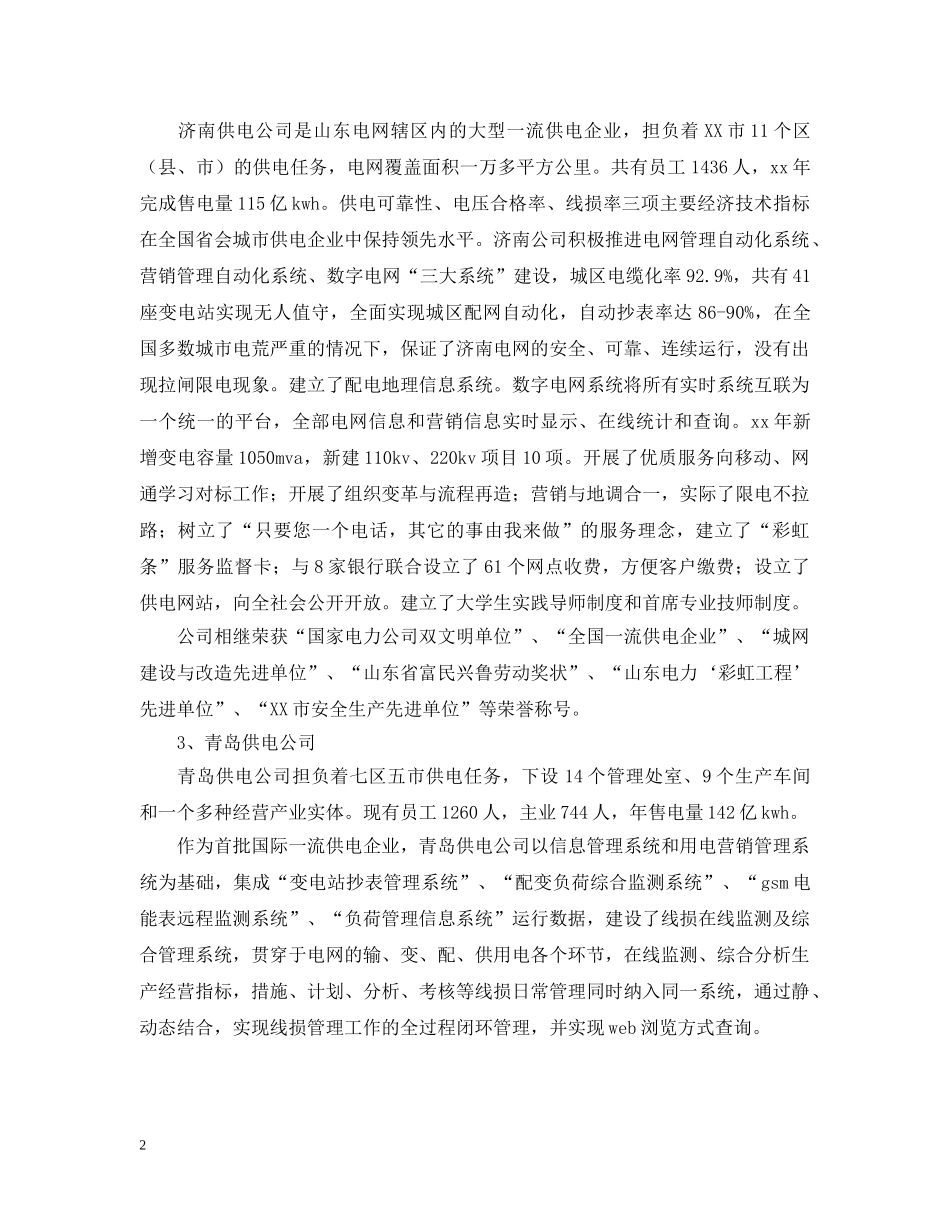 山东电力集团公司的考察报告 _第2页