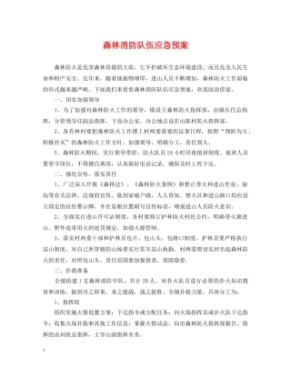 森林消防队伍应急预案 