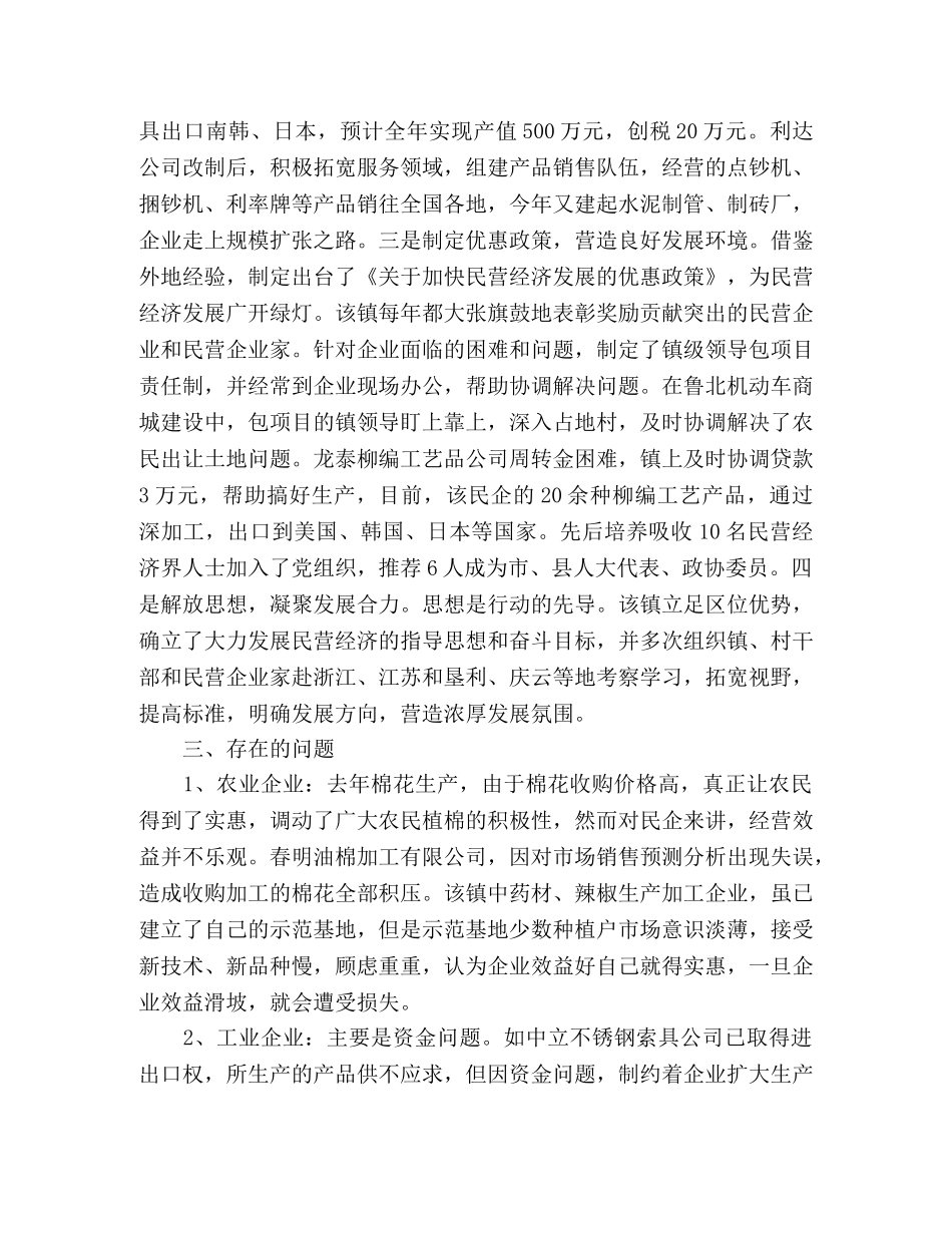 x镇民营经济调查报告 _第2页