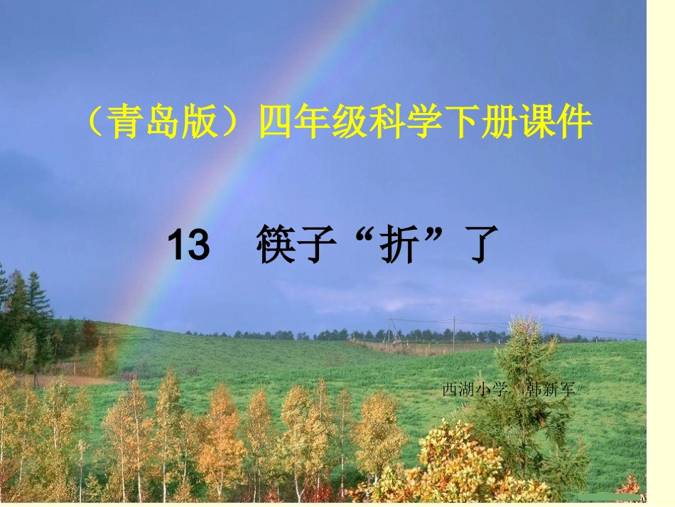 青岛版小学四年级科学下册课件《筷子“折”了》_第1页