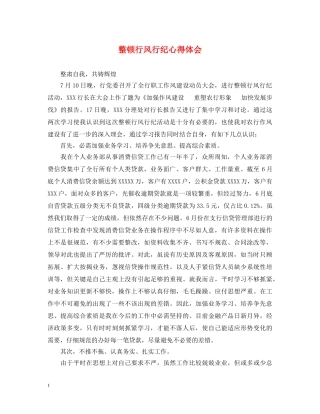 整顿行风行纪心得体会 